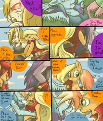 Size: 1944x2273 | Tagged: anthro, applejack, armpits, artist:reneesdetermination, breasts, busty applejack, busty rainbow dash, busty twilight sparkle, comic, comic:stone cold, derpibooru import, rainbow dash, safe, stone cold, twilight sparkle