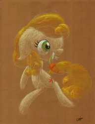 Size: 1024x1332 | Tagged: safe, artist:getchanoodlewet, derpibooru import, carrot top, golden harvest, pony, bipedal, carrot, cute, cutie top, food, mouth hold