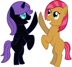 Size: 4962x4594 | Tagged: absurd resolution, artist:saturnstar14, babs seed, derpibooru import, hoofbump, oc, oc:nyx, safe, simple background, transparent background, vector