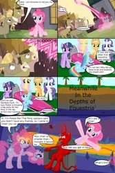 Size: 3000x4500 | Tagged: absurd resolution, applejack, artist:santaprime, comic, death, derpibooru import, fluttershy, hell, pinkie pie, rainbow dash, rarity, safe, satan, twilight sparkle