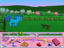 Size: 800x600 | Tagged: charging, derpibooru import, g2, happy, hurdle, jumping, my little pony friendship gardens, pc game, running, safe, video game