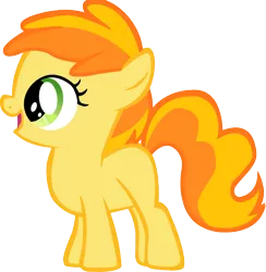 Size: 722x740 | Tagged: safe, artist:a01421, derpibooru import, peachy pie, earth pony, pony, background pony, blank flank, female, filly, foal, open mouth, simple background, solo, transparent background, vector