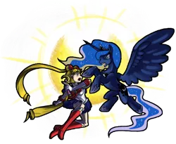 Size: 800x656 | Tagged: artist:ominous-artist, crossover, derpibooru import, fight, princess luna, safe, sailor moon