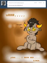 Size: 768x1024 | Tagged: artist:asktavrospony, ask, derpibooru import, homestuck, ponified, safe, tavroshy, tavros nitram