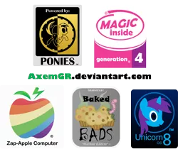 Size: 6000x5204 | Tagged: safe, artist:axemgr, derpibooru import, pony, unicorn, absurd resolution, apple, baked bads, food, icon, intel, intel inside, zap apple