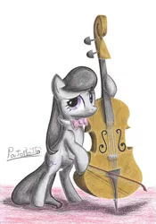 Size: 1627x2327 | Tagged: artist:patoriotto, cello, derpibooru import, musical instrument, octavia melody, pixiv, safe, sketch, solo, traditional art