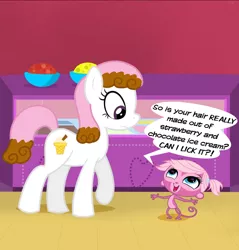 Size: 1024x1072 | Tagged: artist:cartuneslover16, crossover, derpibooru import, food pony, ice cream, littlest pet shop, minka mark, oc, original species, safe