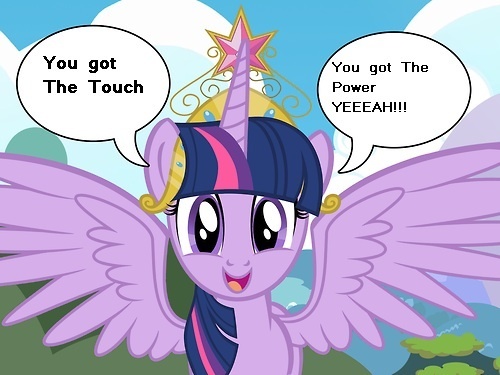 Size: 500x375 | Tagged: safe, derpibooru import, twilight sparkle, twilight sparkle (alicorn), alicorn, pony, alicorn drama, exploitable meme, meme, stan bush, the touch, transformers, twilight rustler meme