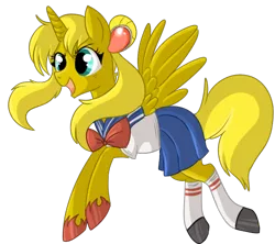 Size: 500x443 | Tagged: safe, artist:lulubell, derpibooru import, oc, oc:ticket, unofficial characters only, alicorn, pony, alicorn oc, crossover, sailor moon, simple background, solo, transparent background