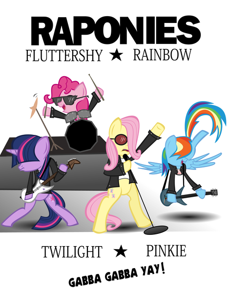 Size: 2245x2872 | Tagged: artist:thisisdashie, derpibooru import, fluttershy, parody, pinkie pie, ponified, punk, rainbow dash, ramones, rock, safe, twilight sparkle