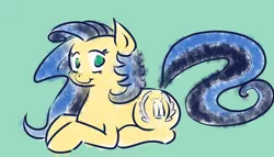 Size: 1000x573 | Tagged: safe, artist:carmelcube, derpibooru import, oc, oc:milky way, unofficial characters only, earth pony, pony, female, looking at you, lying down, mare, prone, solo