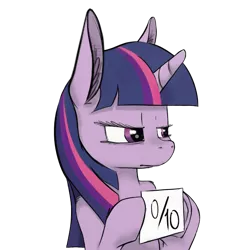 Size: 700x700 | Tagged: artist:php2, derpibooru import, disapproval, ear fluff, reaction image, safe, simple background, solo, transparent background, twilight sparkle, unamused, zero