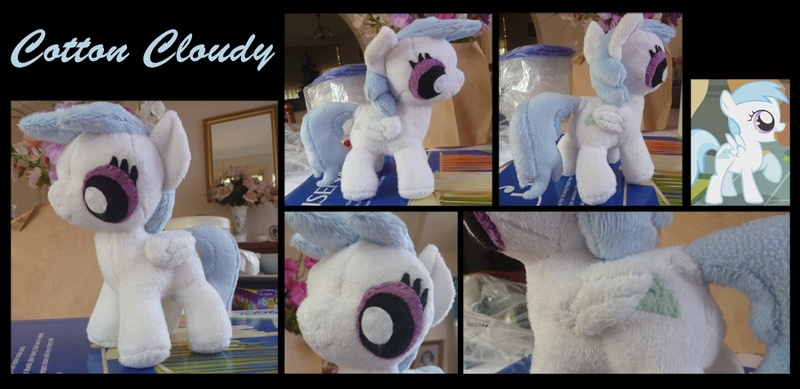 Size: 900x438 | Tagged: artist:chibitigre, cotton cloudy, derpibooru import, irl, photo, plushie, safe, solo