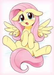 Size: 752x1031 | Tagged: dead source, safe, artist:azuharu, derpibooru import, fluttershy, pony, adorasexy, blushing, body pillow, body pillow design, crying, cute, female, floppy ears, looking at you, on back, pixiv, sexy, shyabetes, solo, spread legs, strategically covered, tail censor