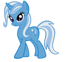 Size: 3594x3393 | Tagged: safe, artist:durpy, derpibooru import, trixie, pony, unicorn, alternate hairstyle, bedroom eyes, female, mare, simple background, smiling, solo, transparent background, vector