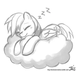 Size: 1280x1200 | Tagged: safe, artist:johnjoseco, derpibooru import, firefly, pegasus, pony, cloud, eyes closed, female, g1, g1 to g4, generation leap, grayscale, mare, monochrome, simple background, sleeping, solo, white background, zzz