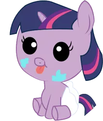 Size: 332x387 | Tagged: safe, artist:convoykaiser, derpibooru import, twilight sparkle, pony, baby, baby pony, babylight sparkle, diaper, filly, foal, simple background, solo, transparent background