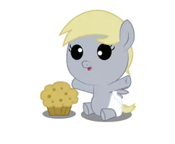 Size: 528x434 | Tagged: safe, artist:convoykaiser, derpibooru import, derpy hooves, pony, baby, baby pony, diaper, filly, foal, muffin, simple background, solo, transparent background