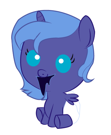 18 Artist Convoykaiser Baby Baby Pony Derpibooru Import Diaper Filly Foal Pony Princess Luna Safe Simple Background Solo Transparent Background Woona Twibooru