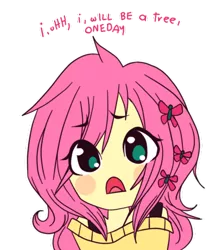 Size: 400x460 | Tagged: anime, artist:tewi-kun, chibi, cute, derpibooru import, fluttershy, fluttertree, humanized, moe, safe