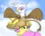 Size: 999x807 | Tagged: suggestive, derpibooru import, fluttershy, gilda, gryphon, pegasus, pony, blushing, butt, cloud, faceful of ass, facesitting, female, flutterseat, gildashy, gildonk, image, lesbian, looking at someone, looking back, mare, on a cloud, plot, png, raised tail, shipping, sky, spread wings, tail, wide eyes, wings