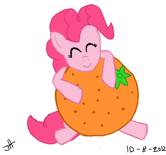 Size: 900x843 | Tagged: artist:alonguy, glomp, orange, pinkie pie, safe