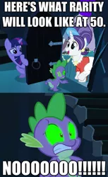 Size: 625x1022 | Tagged: cookie crumbles, derpibooru import, edit, edited screencap, exploitable meme, meme, older, recolor, safe, screencap, spike, the crystal empire, the scary door, twilight sparkle