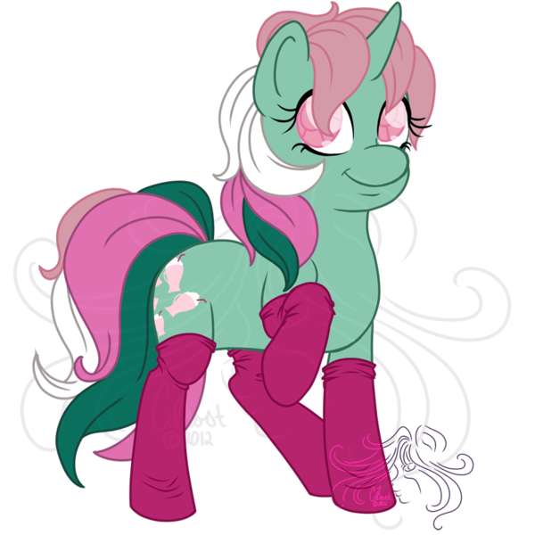 Size: 800x800 | Tagged: artist:masqueadrift, clothes, derpibooru import, fizzy, g1, safe, socks, twinkle eyed pony