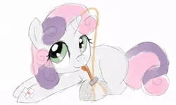 Size: 1024x612 | Tagged: artist:darkponyfantasies, magic, razor, safe, shaving, sweetie belle