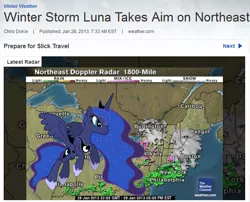 Size: 673x545 | Tagged: safe, derpibooru import, princess luna, glare, solo, the weather channel, weather, winter storm luna