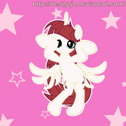 Size: 600x600 | Tagged: safe, artist:designjh, derpibooru import, edit, oc, oc:fausticorn, unofficial characters only, animated, caramelldansen, cute, faustabetes, flapping, lauren faust, smiling, solo, stars