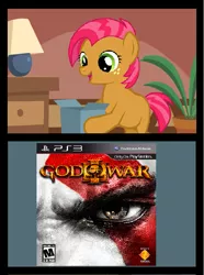 Size: 651x876 | Tagged: babs seed, derpibooru import, exploitable meme, god of war iii, good gift, meme, obligatory pony, playstation 3, safe, solo