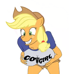 Size: 1150x1232 | Tagged: anthro, applejack, artist:phantom dynasty, breasts, busty applejack, derpibooru import, female, mega milk, mega pony, meme, suggestive, titty monster meme