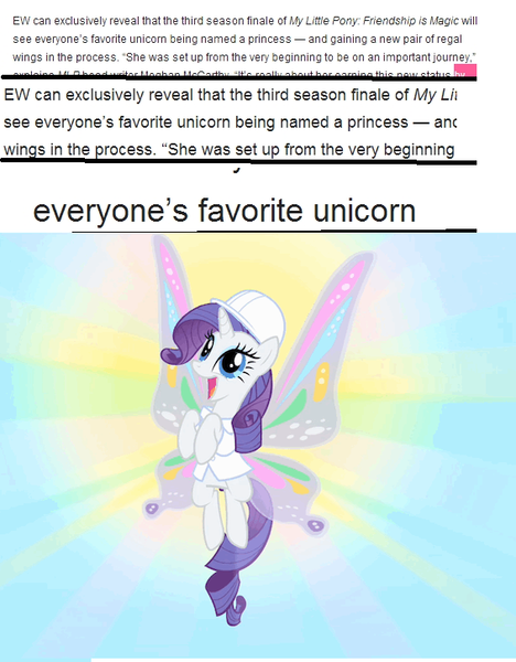 Size: 566x726 | Tagged: alicorn drama, derpibooru import, magical mystery cure, meta, rarity, safe, text, wahaha, wings