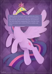 Size: 496x701 | Tagged: safe, derpibooru import, twilight sparkle, alicorn, pony, alicorn drama, confession, drama, text