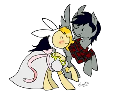 Size: 900x675 | Tagged: adventure time, artist:fuutachimaru, crossover, derpibooru import, fionna, marshall lee, ponified, safe