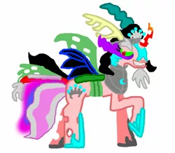 Size: 1486x1298 | Tagged: abomination, artist:smashfan666, derpibooru import, diamond tiara, discord, fusion, king sombra, nightmare moon, oc, queen chrysalis, safe, solo, stylistic suck, this isn't even my final form, tiara ultima, we have become one, what has magic done, xk-class end-of-the-world scenario