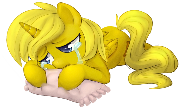 Size: 600x365 | Tagged: safe, artist:adailey, derpibooru import, oc, oc:ticket, unofficial characters only, alicorn, pony, alicorn oc, crying, pillow, sad, simple background, solo, transparent background