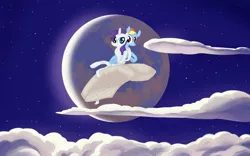 Size: 1920x1200 | Tagged: artist:fxcellent, derpibooru import, doll, female, flying, lesbian, mattress, moon, rainbow dash, raridash, rarity, ronbow dosh, rurrity, safe, shipping, wat