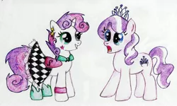 Size: 3318x1994 | Tagged: 80s, artist:moonlight-ki, derpibooru import, diamond tiara, older, safe, sweetie belle