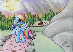 Size: 1677x1189 | Tagged: artist:jacquibim, derpibooru import, rainbow dash, safe, traditional art