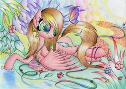 Size: 1676x1189 | Tagged: artist:jacquibim, butterfly, derpibooru import, oc, safe, traditional art, unofficial characters only