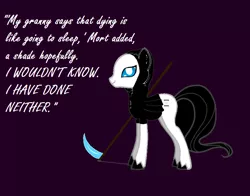 Size: 830x650 | Tagged: artist:desavlos, death, derpibooru import, discworld, mort, ponified, pony creator, safe