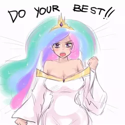 Size: 800x800 | Tagged: artist:humanized-equestria, breasts, busty princess celestia, cleavage, derpibooru import, female, humanized, princess celestia, safe, source needed