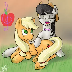 Size: 5000x5000 | Tagged: absurd resolution, accessory swap, applejack, appletavia, artist:tlatophat, octavia melody, safe