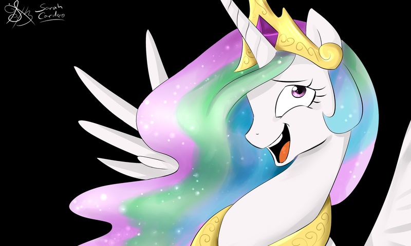 Size: 2500x1500 | Tagged: artist:daughter-of-fantasy, derpibooru import, princess celestia, safe, solo, trollestia