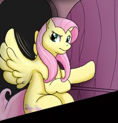 Size: 411x428 | Tagged: angry, artist:kitsuneyoukai, comic:dragon you over, derpibooru import, door, edit, explicit source, fluttershy, get out, reaction image, safe