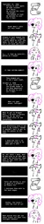 Size: 398x1996 | Tagged: safe, artist:ozzyg, derpibooru import, pinkie pie, rarity, twilight sparkle, earth pony, pony, unicorn, comic, eyepatch, eyes closed, female, mare, oregon trail, pony trail, prank, super glue