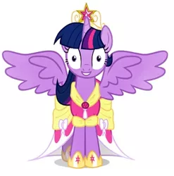 Size: 331x335 | Tagged: suggestive, derpibooru import, edit, twilight sparkle, twilight sparkle (alicorn), alicorn, pony, magical mystery cure, clothes, coronation dress, dress, face edit, female, mare, rapeface, show accurate, solo, spread wings, wingboner, wings