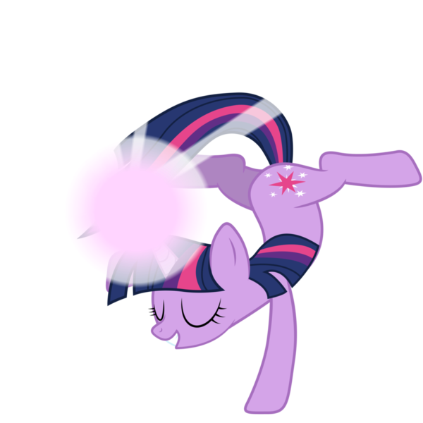 Size: 900x900 | Tagged: safe, artist:yanoda, derpibooru import, twilight sparkle, pony, unicorn, the crystal empire, active stretch, eyes closed, female, flexible, glowing horn, handstand, magic, mare, simple background, splits, transparent background, unicorn twilight, vector